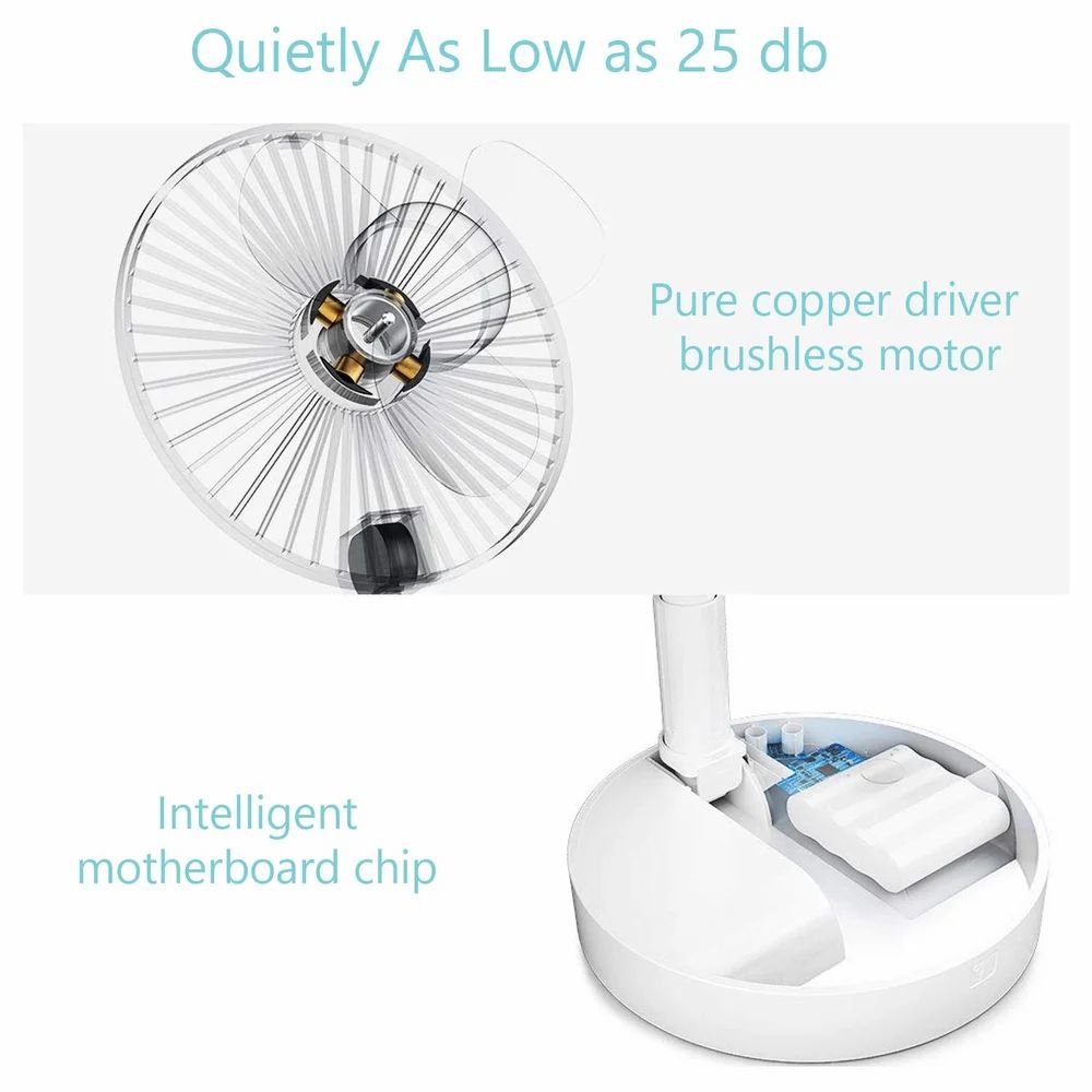 Powerful Rechargeable High Speed Table Desk Fan
